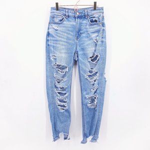 AEO Stretch Distressed Mom Jean